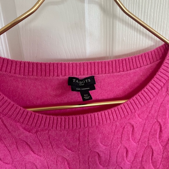 Talbots Vibrant Pink Cable Knit Sweater - Picture 5 of 8